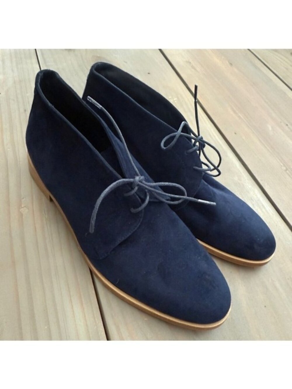 Jenni Kayne Navy Blue Suede Desert Boots sz 37.5 NEW